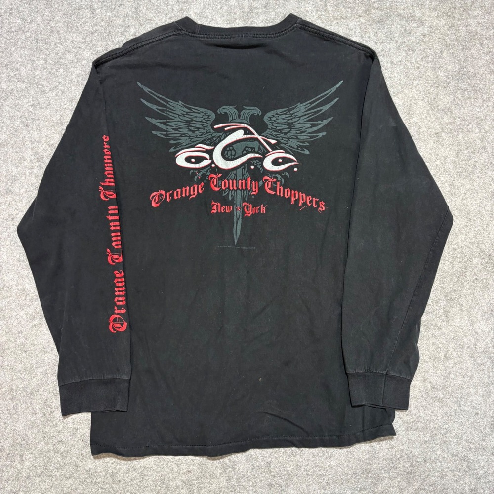 Vintage Orange County Choppers Long Sleeve Shirt Mens Large Black AAA Biker Tee